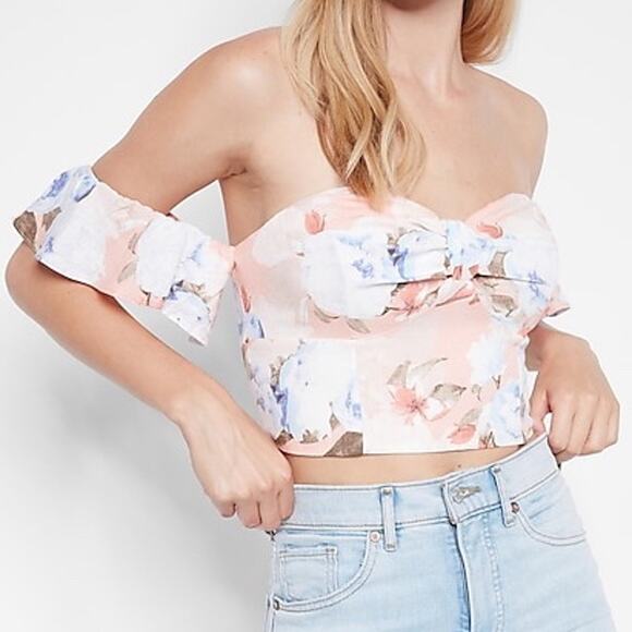 EXPRESS Off The Shoulder Crop Top - Picture 1 of 12